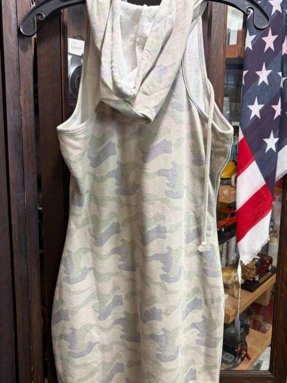 VENUS Camo Sleeveless Hooded Sweatshirt Dress XS - Picture 4 of 4